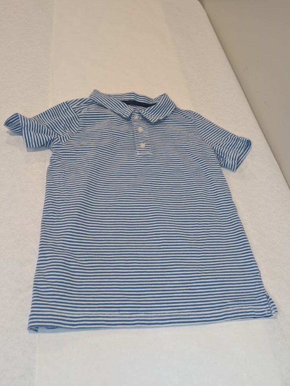 Carter's Boys Blue & White Striped Short Sleeve Polo Shirt Size 7